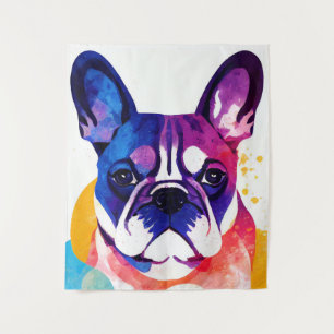 French Bulldog Dog Wild Nature Animal Painting Tapestry