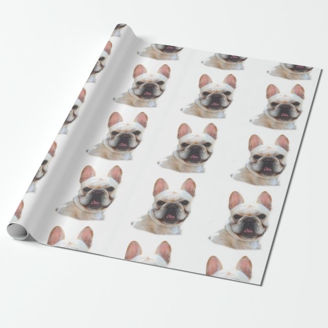 French Bulldog dog wrapping paper (Unrolled)