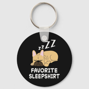 French Bulldog Dogs Nap Sleeping Sleep Pajama Nigh Key Ring