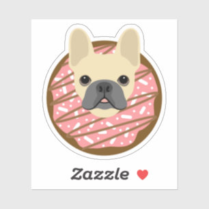 French Bulldog Doughnut Vinyl Stickers