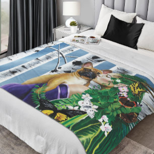 French Bulldog Dryad Fantasy Fleece Blanket