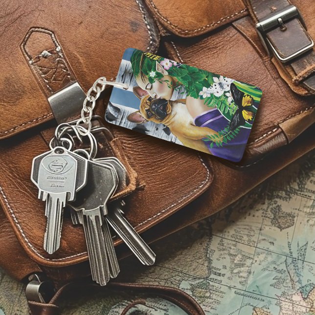 French Bulldog Dryad Fantasy Key Ring (Creator Uploaded)