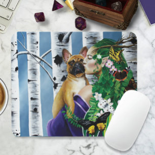 French Bulldog Dryad Fantasy Mouse Pad