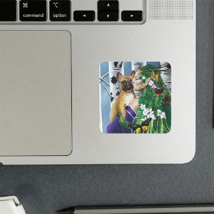 French Bulldog Dryad Fantasy Square Sticker