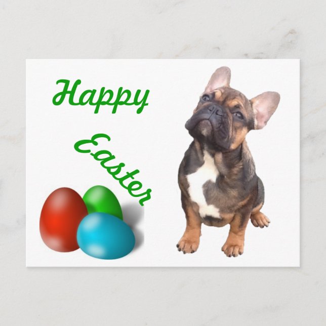 French Bulldog Easter French Bulldog Holiday Postcard (Front)