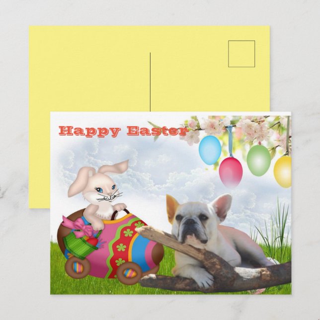 French Bulldog Easter French Bulldog Postcard (Front/Back)