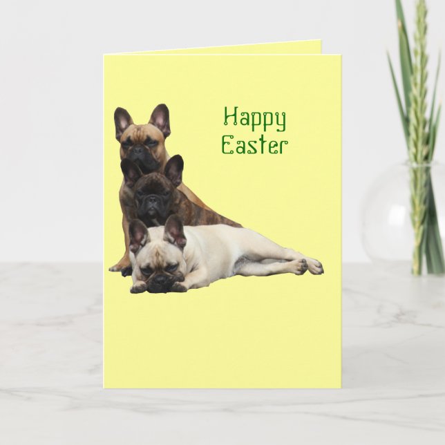 French Bulldog Easter greeting card (Front)