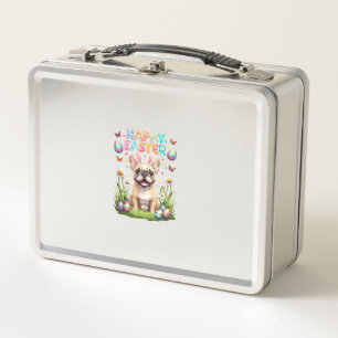 French Bulldog Easter Shirt Funny Frenchie Bunny T Metal Lunch Box