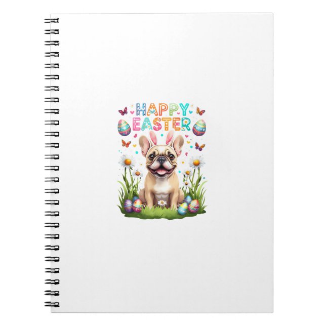 French Bulldog Easter Shirt Funny Frenchie Bunny T Notebook (Front)