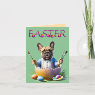 French Bulldog Egg Easter French Bulldog Holiday Card