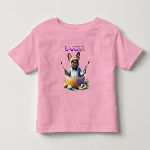 French Bulldog Egg Easter French Bulldog Toddler T-Shirt