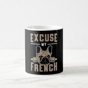 French Bulldog Excuse My French Dog Vintage Funny Coffee Mug