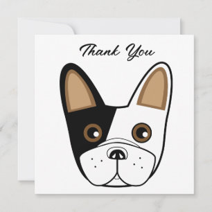 French Bulldog Face Birthday Party Thank You Card