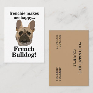 French Bulldog Face Frenchie Dog Groomer Business Card