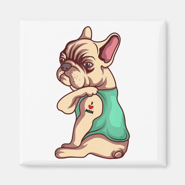 French Bulldog Face Refrigerator Magnet  (Front)