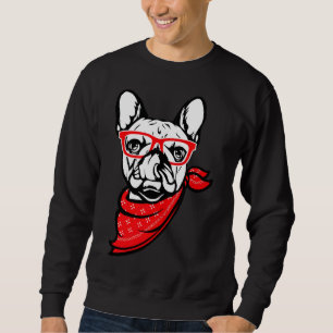 French Bulldog Face With Glasses Sweatshirt