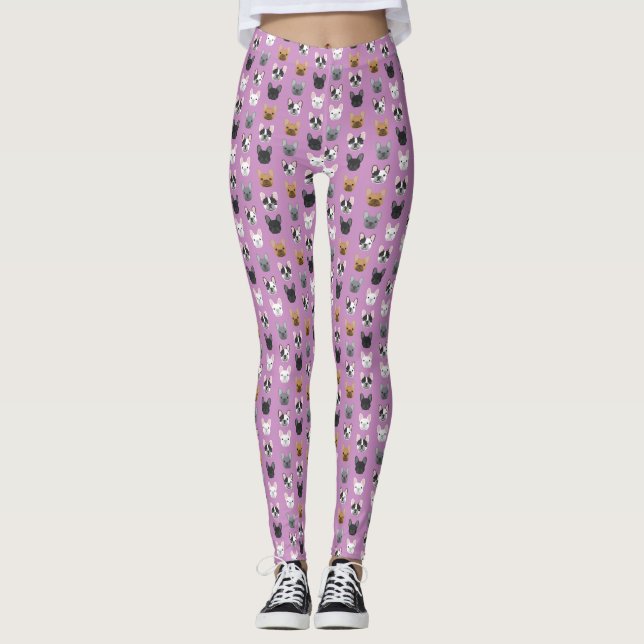 French Bulldog faces leggings (Front)