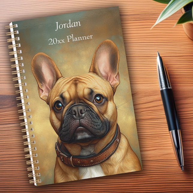 French Bulldog Fawn Frenchie Portrait Personalised Planner (French Bulldog Fawn Frenchie Portrait Personalized Planner)