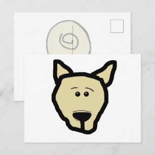 French Bulldog Fawn Head Cartoon Postcard