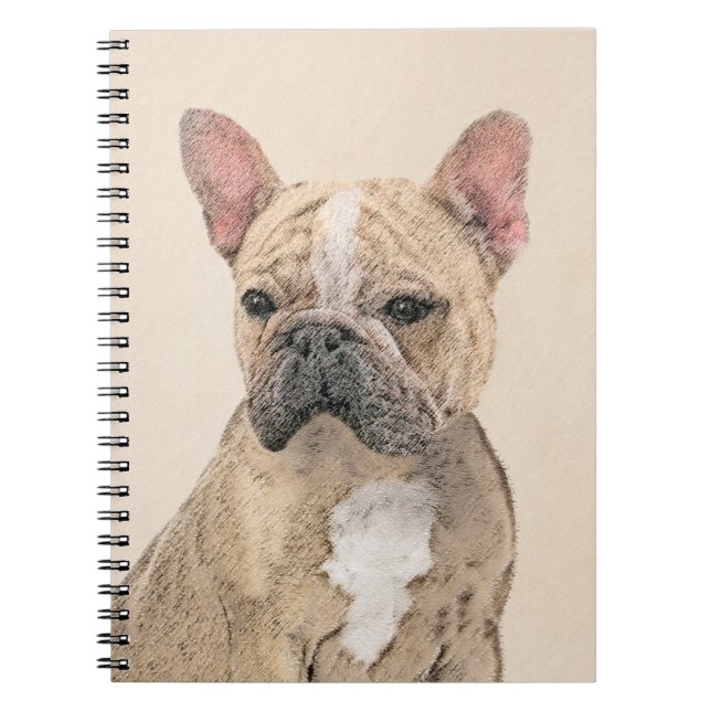 French Bulldog (Fawn Pied) Painting - Dog Art Notebook (Front)