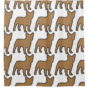 French Bulldog fawn silo Shower Curtain