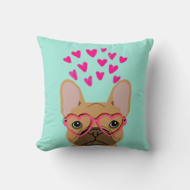 French Bulldog - fawn valentines love gift Cushion (Front)