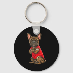 French bulldog featuring tattooed french bulldog key ring