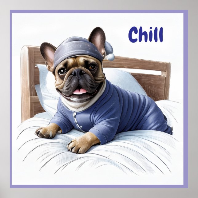 French Bulldog Festival Sleep Day Bulldog Poster (Front)