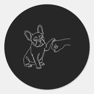 French Bulldog Fist Bump Frenchie Classic Round Sticker