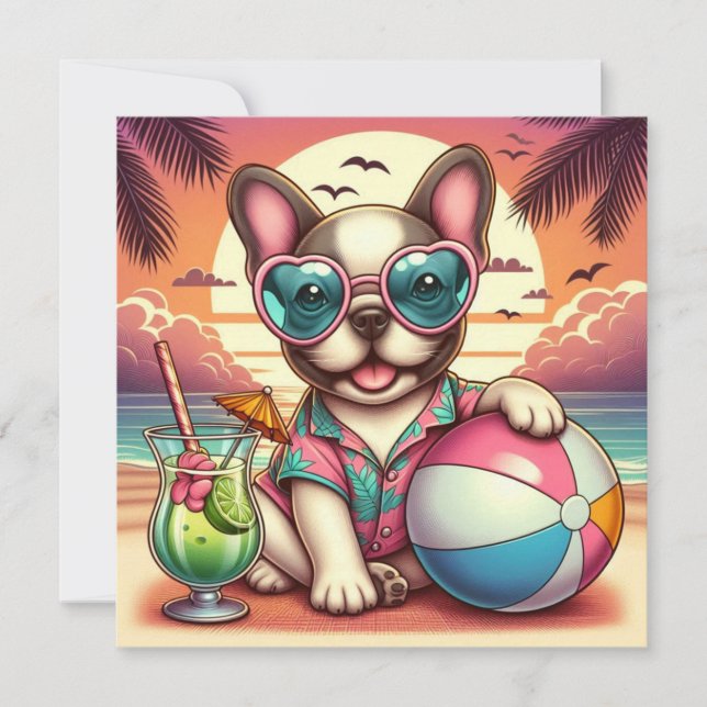 French Bulldog Flat Card (Front)