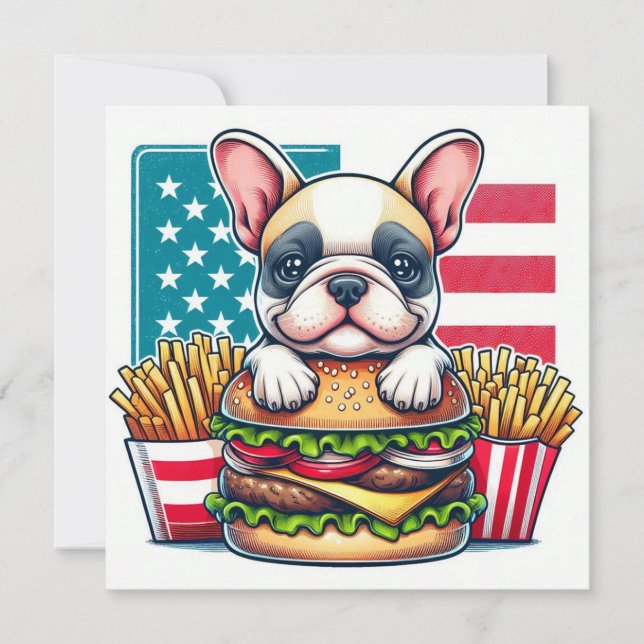 French Bulldog Flat Card (Front)