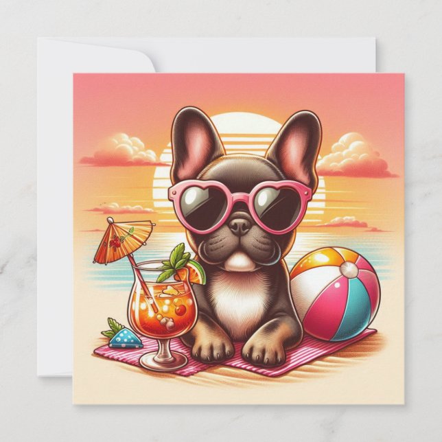 French Bulldog Flat Card (Front)