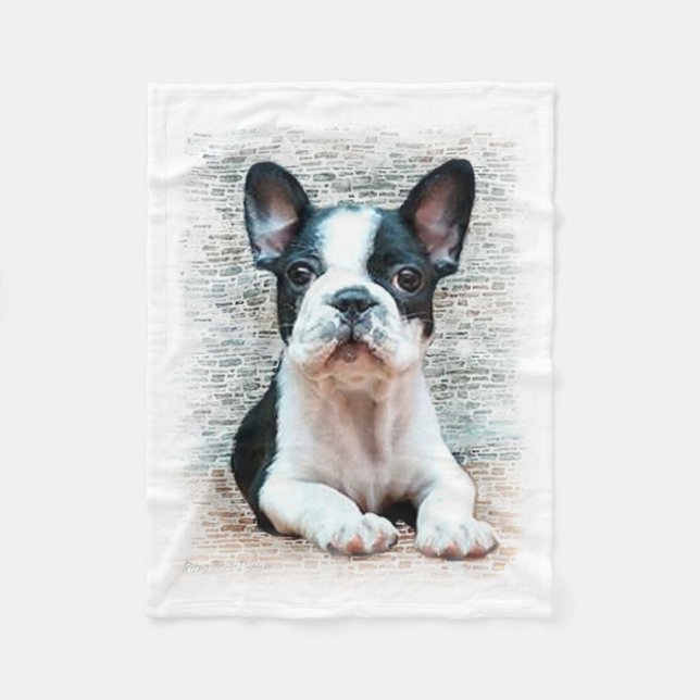 French Bulldog Fleece Blanket (Front)