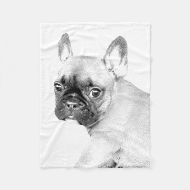 French Bulldog Fleece Blanket (Front)