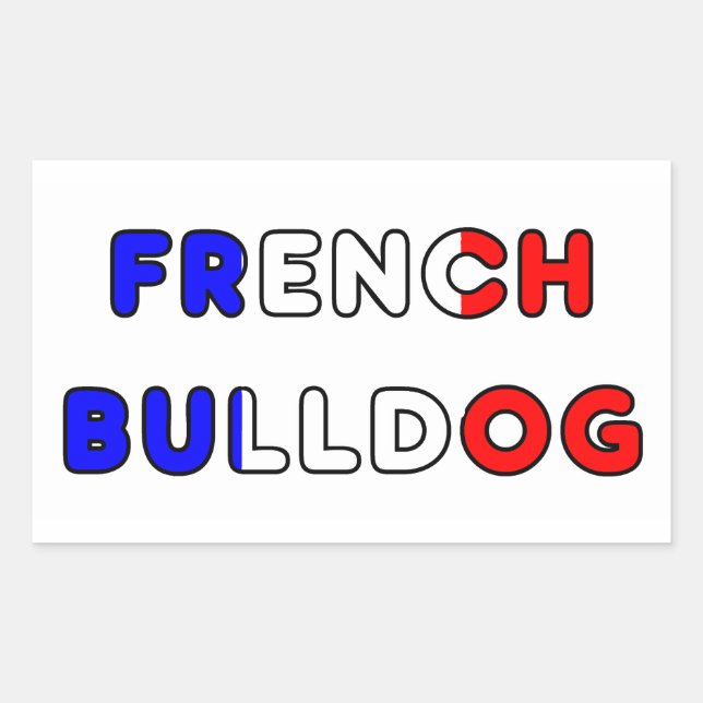 french bulldog flg in name rectangular sticker (Front)