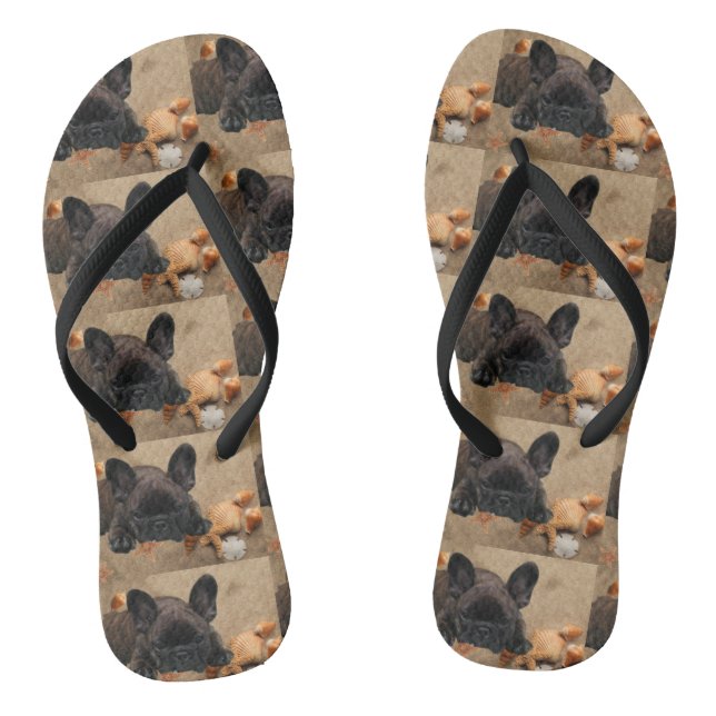 French Bulldog Flip Flops Pair (Footbed)