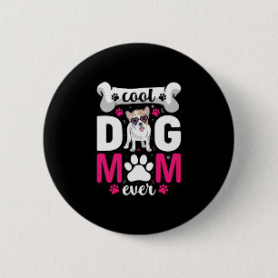 French Bulldog Floral Sungles Plus Size Moms 6 Cm Round Badge