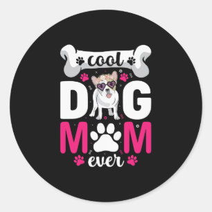 French Bulldog Floral Sungles Plus Size Moms Classic Round Sticker