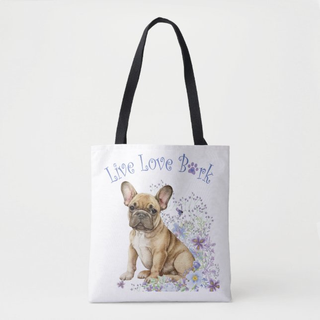 French Bulldog Floral Tote Bag (Front)