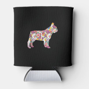 french bulldog flower pattern  colourful dog gift can cooler