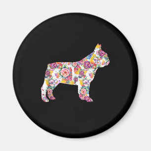 french bulldog flower pattern colourful dog gift magnet