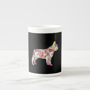 French Bulldog Flower Pattern Frenchie Bulldogs Bone China Mug