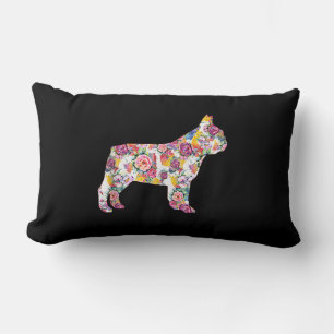 French Bulldog Flower Pattern Frenchie Bulldogs Lumbar Cushion