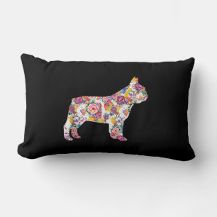 French Bulldog Flower Pattern Frenchie Bulldogs Lumbar Cushion