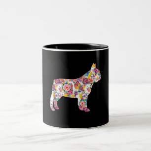 French Bulldog Flower Pattern Frenchie Bulldogs Two-Tone Coffee Mug