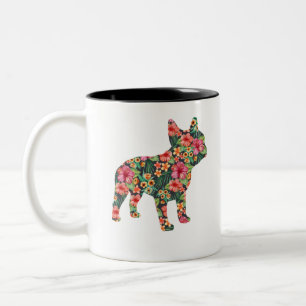French Bulldog Flower Shirt for Men Women Boys Two-Tone Coffee Mug