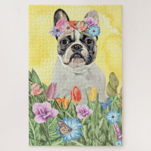 French Bulldog Flowers Jigsaw Puzzle