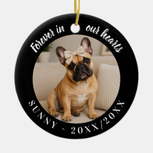 French Bulldog Forever In Our Hearts Black Ceramic Ornament