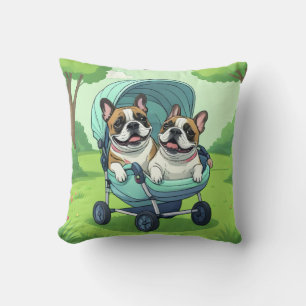 French Bulldog Französische Bulldogge Zwillinge Cushion