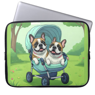 French Bulldog Französische Bulldogge Zwillinge Laptop Sleeve